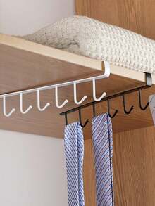 2pcs Hat Rack, Belt Hanger Organizer, Wardrobe Accessory Organizer With 6 Hat Hooks, Cabinet Clothes Storage Rack Without Drilling, Simple Hanging Organizer For Belts, Ties - متعدد الألوان - مشاهدة 2