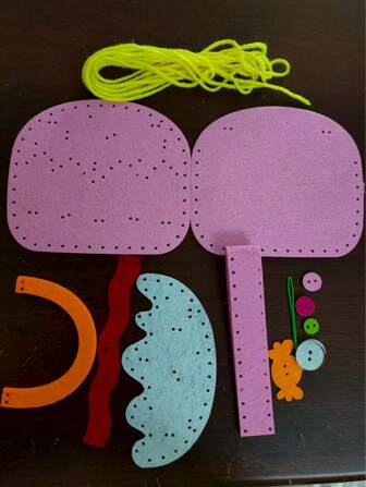 Handmade Sewing Bag For Kids, DIY Sewing Craft Purse With Safety Pins And Felt Fabric, Gift For Kids, Girls, Boys, School