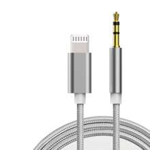 3,3 FT/100 cm Schwarz/Silber AUX-Kabel, USB-C/Lightning auf 3,5 mm Audio-Kabel, kompatibel mit iPhone 14 13 12 11 Pro Max Plus, Konversionsadapter Kopfhörerverlängerungskabel