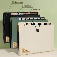 Carpeta de archivo expandible con 5/8/13 bolsillos, ultra ligera y delgada, organizador de archivo acordeón, tamaño A4 carta, organizador de documentos y recibos para el aula, el hogar, la oficina y los viajes