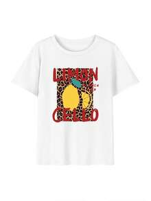 夏季新款圆领短袖男女时尚字母图案印花T恤