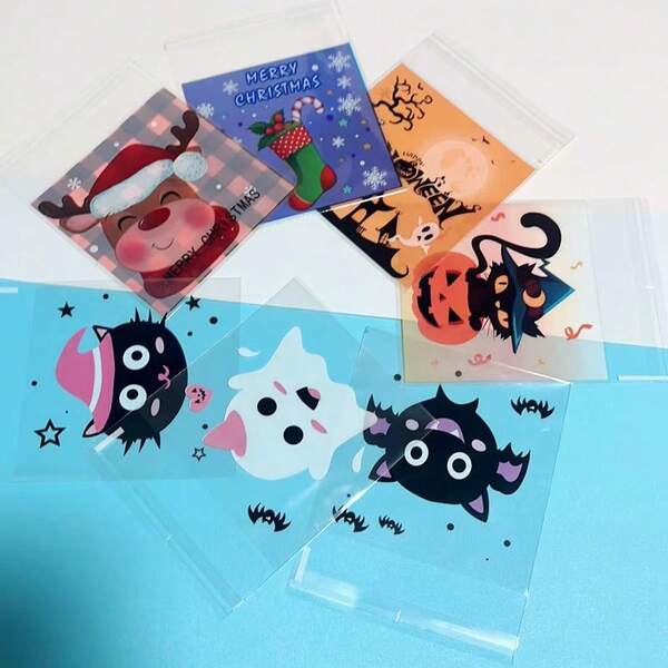 100pcs Halloween Series Party Favor Self-Sealing Bags