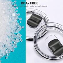 20 Oz Tumbler Lid Replacement Lids Patible For  20 Oz Tumbler 10 24 Oz Mug 10 Oz Lowball And 25 Oz Straw Mug Travel Sof Cup Covers With Magnetic Slider Switch - 黑色 - 查看 6