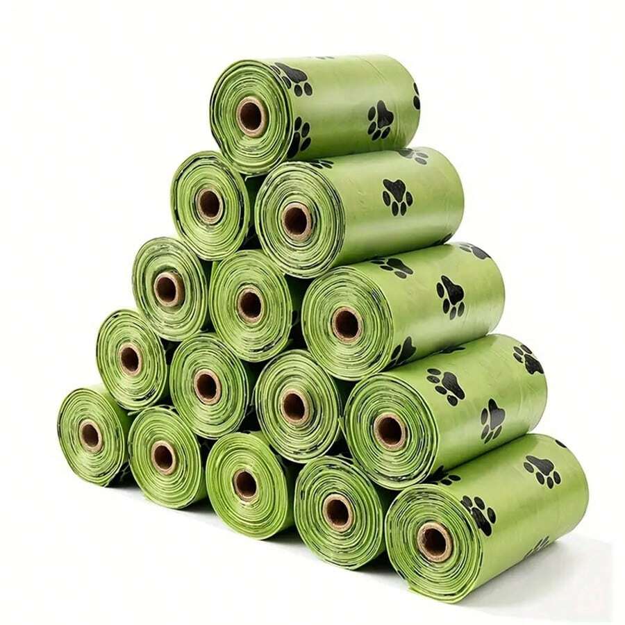 14 Rolls/210 Bags -36 Rolls/540 Bags Pet Garbage Bag, Toilet Bag, Thickened Portable Disposable Cat Feces, Dog Poop Shovel Bag, Suitable For Animal Feces Bags Of Cats And Dogs, Ultra Thick Polyethylene Dog Feces Bag - 透綠色 - 查看 1