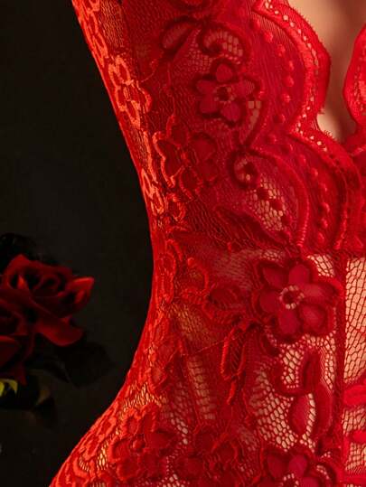 Verleidelijke Lingerie, Open Crotch Hollowed Out Bodysuit, Going view 4