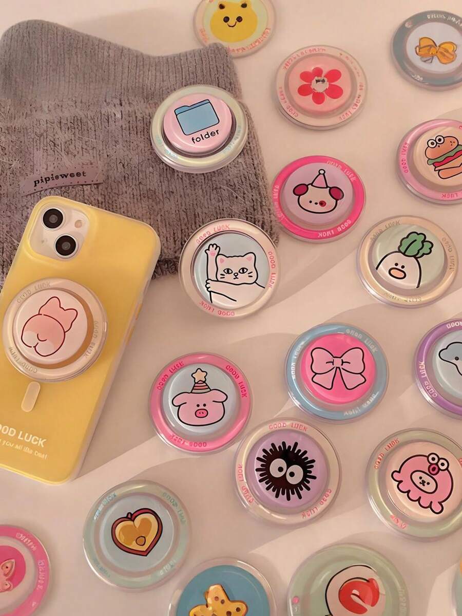 Phone Grip Holder Compatible With IPhone, Android Phone, Gift For Birthday, Family, Friends - Cartoon Bracket - View 1