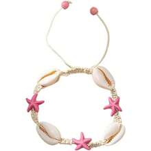 Caiyao Boho Turtle Starfish Shell Evil Eye Beach Ankle Bracelets Necklace Adjustable Summer Ocean Bracelets Jewelry For Women - 粉色 - 查看 5