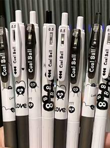 4 支可伸缩圆珠笔 - 0.5 毫米，速干黑色墨水，适合在日记本和办公文具上流畅书写，返校用品，办公用品（多种款式） - 彩色 - 查看 2