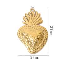 1件 304不锈钢镀18K金极简镂空蕾丝心形吊坠，女士不锈钢吊坠DIY配件 - 彩色 - 查看 20