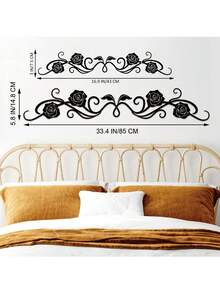 1 pieza Arte de pared metálico con rollo rústico, escultura de hierro floral hecha a mano, decoración de pared vintage grande, adecuado para casa de campo, dormitorio, sala de estar, interior y exterior