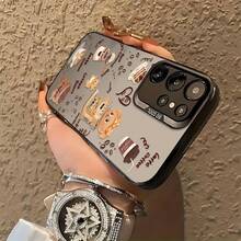 Funda de Teléfono con Diseño de Oso Adorable, Compatible con 25 S24 S23 S22 S21 S20 FE Ultra Plus 4G/5G, Antigolpes, con Parte Trasera Mate - Colores mixtos - Ver 6