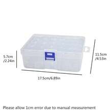 1-109pcs Caja Transparente con Cerradura Caja de Almacenamiento de Objetos Pequeños Caja de Accesorios de Pesca Material Plástico - 1 unidad, 24 unidades redondas - Ver 2