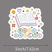 3-Inch "Bookaholic" Sticker - Whimsical Book - Themed Vinyl Sticker With Colorful Floral & Book Illustration For Laptops, Notebooks, Water Bottles, Reading Nooks, And Book Lover Spaces | Great For Bibliophiles, Bookworms, Literary Enthusiasts, And Cute Decor Fans | Perfect For Showcasing Book Fandom, Adding Playful Flair, And Celebrating Reading Magic | Charming Sticker For Book - Related Adventures, Cozy Reading Vibes, And Whimsical Decor