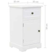 Nachtschrank MDF und Kiefernholz 35x32x59 cm