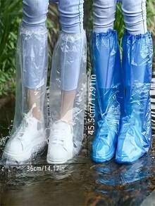 10/20/30件透明塑料防水防滑一次性鞋套加厚耐磨防水适合户外活动 - 彩色 - 查看 12