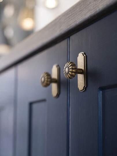 2/6pcs Vintage Pumpkin Shaped Cabinet Knobs/Pulls With Backplate, 1.25 Inch Diameter Drawer Handles