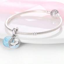 1 Stück 925 Sterling Silber DIY Anhänger, funkelnder diamantbesetzter Globus Charm: Beginne ein schönes Reisekapitel, Alltags- und Freizeitkleidung, Urlaubsgeschenke