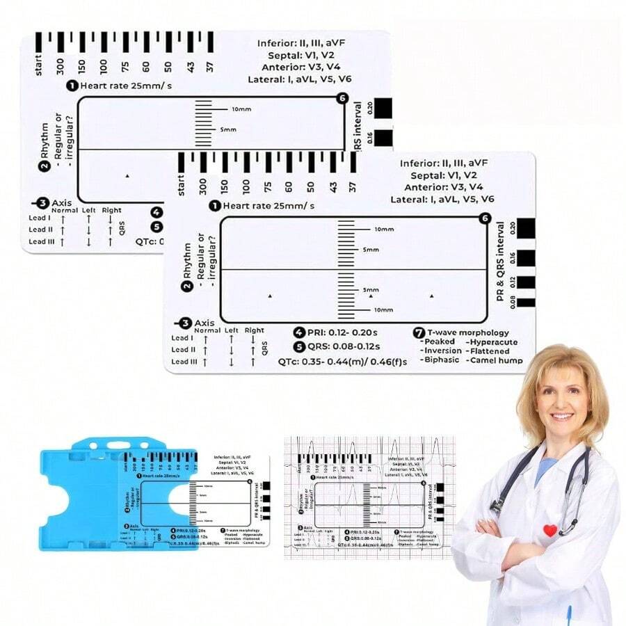 ECG Ruler, ECG 7 Step Ruler, ECG 7 Step Ruler For ECG/EKG ...