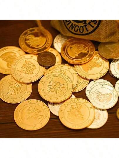 3pcs/Set 2025 New Gringotts Bank Commemorative Coin, Badge, Gold Galleon, Coin Purse Creative Gift - Holiday Gift - Birthday Gift Collectible