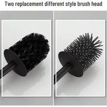 SRYHDTUHDT Toilet Brush And Holder Black Toilet Bowl Brush For Ceaning With Stainless Steel Handle Wall Mounted - Default - View 3