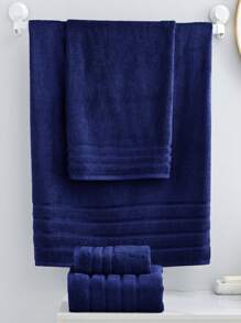 1条/2条竹纤维毛巾套装 - 轻盈柔软，超强吸水浴巾和手巾[薄款]，速干，亲肤，耐用，现代浴室配件，馈赠亲友的完美之选（40x75厘米和70x140厘米） - 深藍 - 查看 2