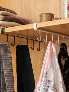 2pcs Hat Rack, Belt Hanger Organizer, Wardrobe Accessory Organizer With 6 Hat Hooks, Cabinet Clothes Storage Rack Without Drilling, Simple Hanging Organizer For Belts, Ties - متعدد الألوان - مشاهدة 6