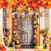 12pcs/24pcs/36pcs Autumn Decorations, Cute Style Decor, Thanksgiving Decor, Farmhouse Wooden Gnomes, Maple Leaves, Pumpkins Hanging Ornaments, Party Gifts, Autumn Home Decor, School Event Decorations, Birthday Decor, Living Room Bedroom Wall Decor, Holiday Supplies. It Is A Thoughtful Gift Full Of Autumn Atmosphere To Convey Happiness And Blessings To Your Loved Ones, Friends Or Colleagues, And Give Them A Holiday Embrace! Fall Decor Halloween