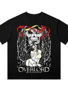 Albedo Overlord Vintage 90s Merch T-Shirt Merch Men Short Sve Women Funny Overlord Tee Uni Haruku Tops - 黑3 - 查看 1