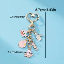 1 件合金油滴海洋生物系列海星、贝壳、珊瑚、鲨鱼钥匙扣、合金油滴吊坠、精致女生包包、珍珠钥匙扣、礼品及配件汽车饰品可爱哥特 Y2k - 彩色 - 查看 11