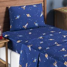 3-Piece Children's Sheet Set, Fun, Colorful Prints, Elastic - Thiên hà - Xem 2