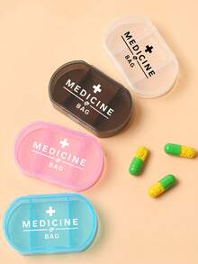 1 hộp đựng thuốc hình bầu dục in chữ thập 'MEDICINE', hộp đựng thuốc di động ba ngăn, hộp đựng đồ mini, hộp đựng đồ trang sức và thuốc di động, quà tặng sáng tạo được cá nhân hóa với logo chữ cái, thích hợp cho du lịch, hoạt động ngoài trời, túi xách, túi, hộp đựng đồ trang trí du lịch thiết kế độc đáo, hộp đựng thuốc - Nhiều màu - Xem 7