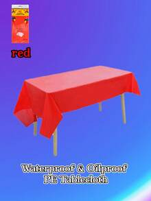 1 pieza Mantel de mesa impermeable, resistente al aceite y al calor, grueso de PE, antiman chas, fácil de limpiar, apto para uso en interiores y picnics al aire libre - Multicolor - Ver 5