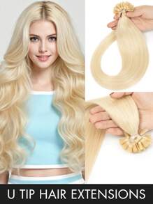50 Strands U-Tip Hair Extensions 100% Real Human Hair Remy Quality Keratin Hot Fusion Straight Natural Soft Black Brown Blonde Highlights 12/16/20 Inch 30g Per Pack For Women All Ethnicities, Versatile Hair Styling | Natural Appearance | Highlighted Hair Strands, Hair Accessories