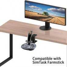 BUJ Metal Desk Mount Compatible With  SimTask Farmstick TFlight Hotas One TFlight Hotas 4 TFlight Hotas X T16000M FCS TCA Sidestick SolR1 Flight Stick SolR2 Hotas - 黑色 - 查看 6