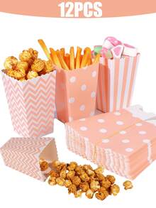 48PCS/24PCS/12PCS/1PC/Mini Popcorn Boxes For Party Black Popcorn Bags Cardboard Popcorn Cups Disposable Snack Candy Popcorn Containers For Christmas Movie Nights Birthday Wedding - Multicolor - View 17