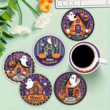 1 Set / 4 Bucăți / 6 Bucăți: Suporturi pahare cu noroi de diatomee cu model fantomă de Halloween, Suporturi pahare cu cafea florale, Decorațiuni multi-ocazie pentru casă și restaurant, Cadouri zilnice, Decorațiuni de masă, Decorațiuni zilnice, Decorațiuni pentru petreceri tematice - Multicolor - Vizualizare 1
