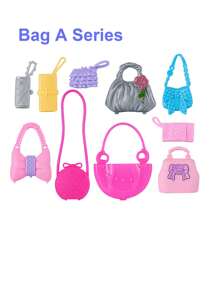 60 件女孩娃娃节日礼物玩具配件，30 厘米娃娃/11.5 英寸娃娃 10 件随机时尚连衣裙、10 双随机鞋子、10 个包、4 个皇冠、10 条项链、10 个耳环，适合 11 英寸娃娃、娃娃服装、大娃娃、小娃娃、衣服、房子、配饰、娃娃服装、娃娃服装、娃娃服装、娃娃配饰、娃娃配饰 - 彩色 - 查看 15