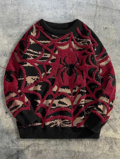 1pc Tween Boys Round Neck Long Sleeve Graphic Detail Casual Sweater, Streetwear Style