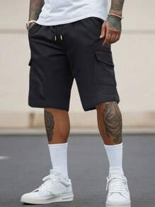 1pc Men's Casual Solid Color Bermuda Shorts For Spring/Summer, Outdoor Workout, Jogging, Street, Training, Fitness, Running, 5-Inch Everyday Commute Fashionable Loose Sports Pants, Hip Hop, Beach Holiday, Swim Shorts