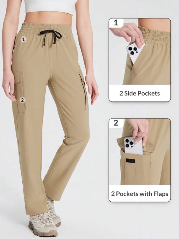 baleaf Women's Hiking Pants Cargo Quick Dry Pants Water Resistant Loose Lightweight Travel Fishing Outdoor UPF50+