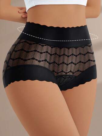3pcs Lace Seamless High Waist Shaping Briefs For Women