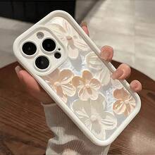 Summer Flower Handpainted Floral Pattern Cell Phone Case Compatible With IPhone Waterproof, Fashionable, - White - View 3