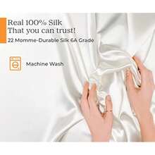 White Silk Pillowcase Standard Size - 100% Real Silk Smooth 20 X 26 Inch Pillow