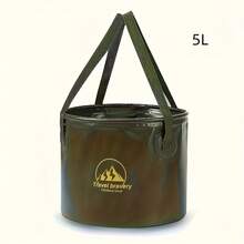 1pc Foldable Portable Outdoor Water Bucket - Large Capacity Camping, Fishing, And Travel Foot Bath With Handle, Durable PP Material, Suitable For Hiking, Bathing, And Outdoor Exploration, Essential For Camping