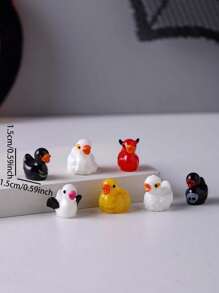 10Pcs Random Color Mini Resin Halloween Decorations - DIY Desktop Small Ornaments, Includes Skull, Ghost, Castle, Bat, Grim Reaper & Duck Figures, Ideal For Home Decor, Perfect For Desktop Display And Party Favors
