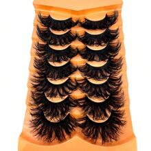 7 Pairs Mixed False Eyelashes Set, Looking Natural Faux Mink Lashes Include Cat Eye, Fluffy 3D Mink, Striped Styles - màu đen - Xem 3