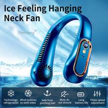 NetHong Neck Fan USB Portable Neck Fan Rechargeable Portable Cooler Neckband Bladeless~ - Royal Blue - View 2