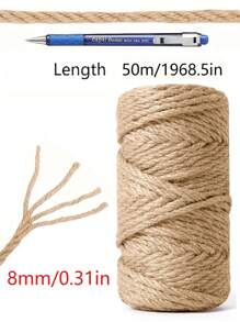 Corde de jute naturelle pour chats, ficelle, corde pour chats, corde de sisal pour arbre à chat - ficelle rustique et solide pour faire des griffoirs DIY pour chats, de l'artisanat, de la décoration intérieure, de l'emballage et de la suspension - jouet pour chat durable et de haute qualité et fournitures d'artisanat, ficelle de jardin, emballage et décoration d'intérieur, accessoires pour chats