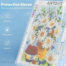 ARTDOT A3 Storage Book For Diamond Art Portfolio Folder For Diamond Painting Accessories With 30 Pocket Slevees Protectors (169x124inches)