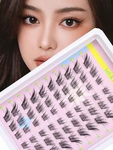 60/120/180 件 D 卷自然假睫毛，DIY 睫毛延长纤细 3D 猫眼睫毛簇，C D 卷单根假睫毛，纤细睫毛套装，自然睫毛簇，睫毛簇，单根睫毛，睫毛，假睫毛